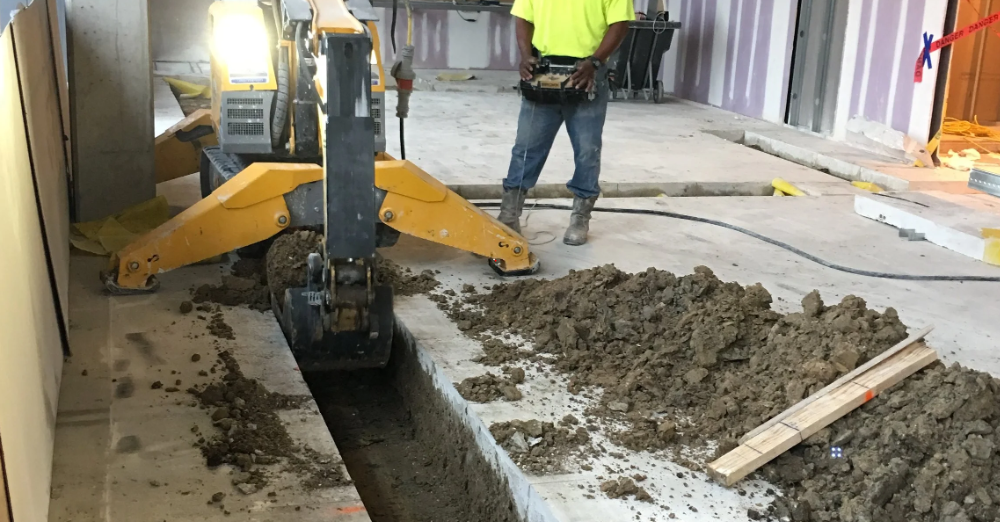 Precision concrete breaking using demolition robot (7)